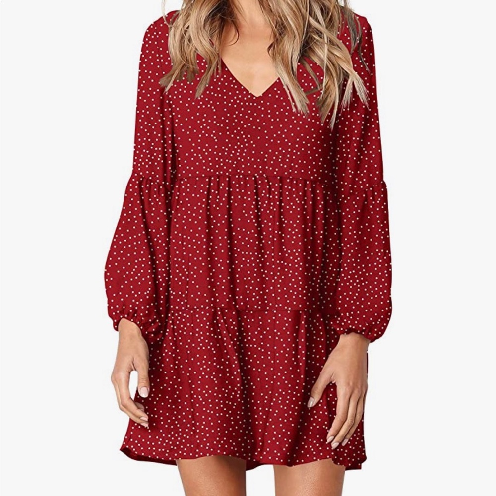 Amoretu Women Summer Tunic Dress V Neck Casual Loose Flowy Swing Shift Dresses